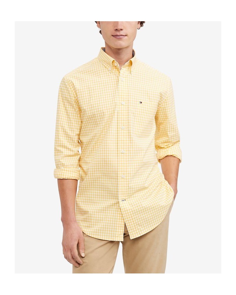 Men's Long-Sleeve Twain Gingham Check Classic Fit Shirt Pink $33.14 Shirts