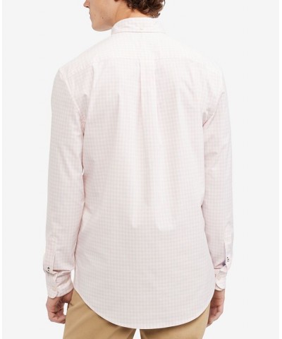 Men's Long-Sleeve Twain Gingham Check Classic Fit Shirt Pink $33.14 Shirts