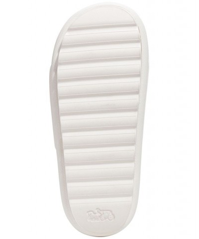 Women's Obi Molded Logo Pool Slide Sandals White $63.80 Shoes