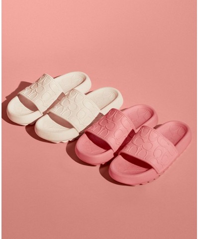 Women's Obi Molded Logo Pool Slide Sandals White $63.80 Shoes