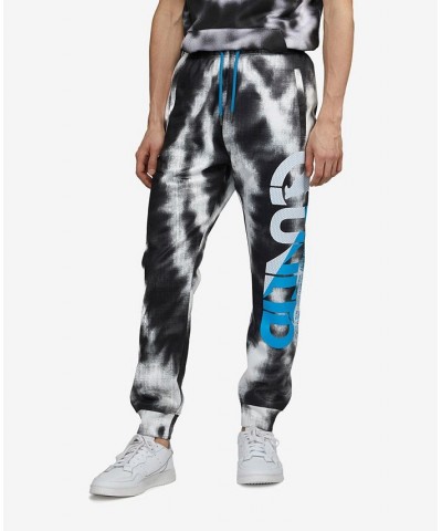 Men's Big and Tall Tie-Dye Star Burst Fleece Joggers Gray $35.36 Pants