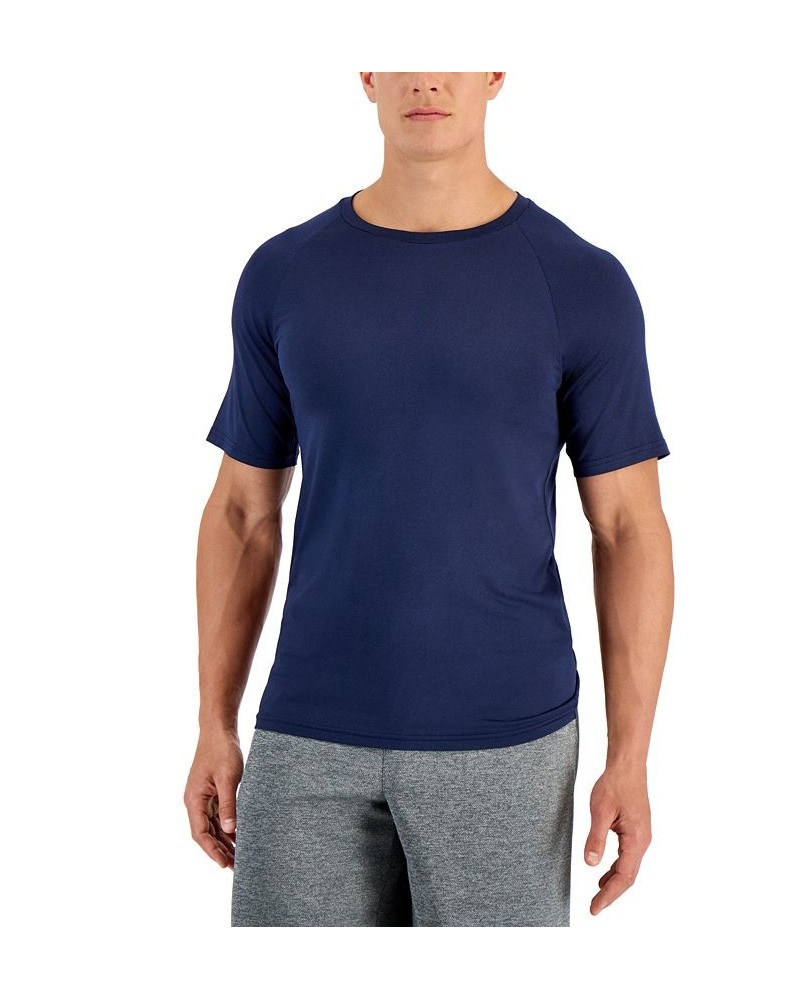 Men's Rashguard Short-Sleeve Shirt Blue $11.16 Swimsuits