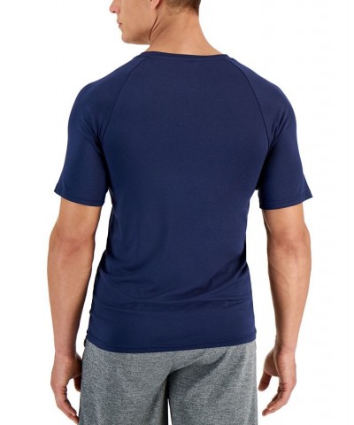 Men's Rashguard Short-Sleeve Shirt Blue $11.16 Swimsuits