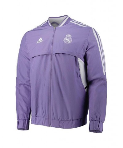 Men's Purple Real Madrid AEROREADY Anthem Full-Zip Jacket $34.44 Jackets