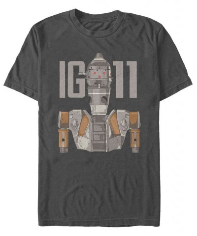 Star Wars The Mandalorian IG-11 Simple Portrait Short Sleeve Men's T-shirt Gray $16.80 T-Shirts