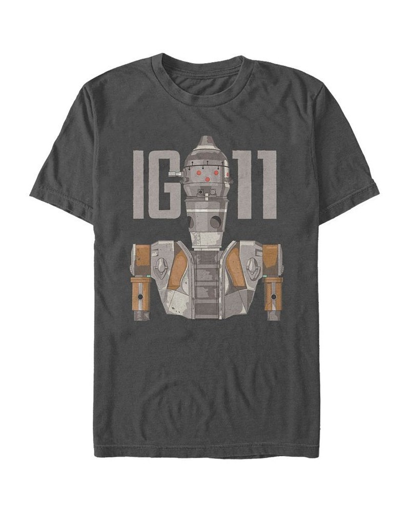 Star Wars The Mandalorian IG-11 Simple Portrait Short Sleeve Men's T-shirt Gray $16.80 T-Shirts