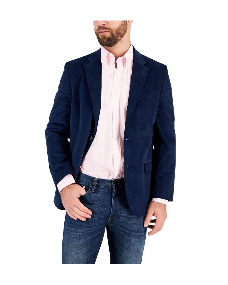 Men's Modern-Fit Active Stretch Corduroy Sport Coat Blue $106.75 Blazers