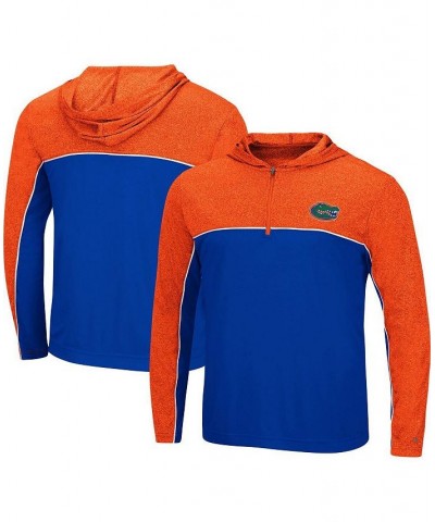 Men's Royal, Heathered Orange Florida Gators Flick Quarter-Zip Hoodie Windshirt $29.40 Sweatshirt