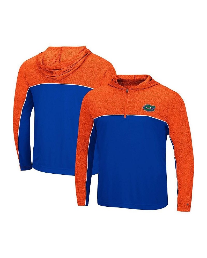 Men's Royal, Heathered Orange Florida Gators Flick Quarter-Zip Hoodie Windshirt $29.40 Sweatshirt