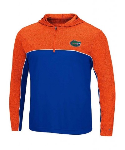 Men's Royal, Heathered Orange Florida Gators Flick Quarter-Zip Hoodie Windshirt $29.40 Sweatshirt