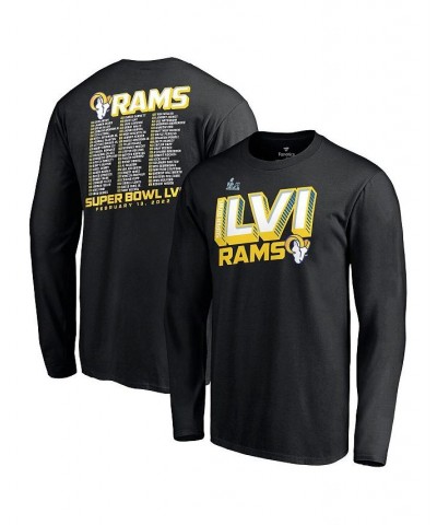 Men's Branded Black Los Angeles Rams Super Bowl LVI Bound Tilted Roster Long Sleeve T-shirt $17.64 T-Shirts