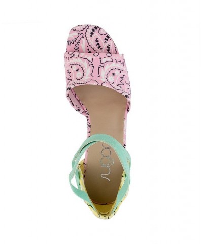 Women's Harlow Wedge Sandals Pink $18.49 Shoes