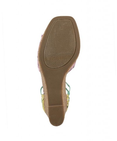 Women's Harlow Wedge Sandals Pink $18.49 Shoes