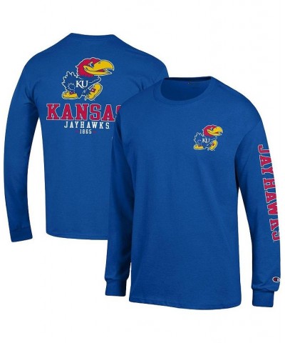 Men's Royal Kansas Jayhawks Team Stack Long Sleeve T-shirt $22.50 T-Shirts