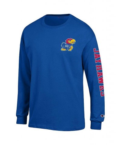 Men's Royal Kansas Jayhawks Team Stack Long Sleeve T-shirt $22.50 T-Shirts