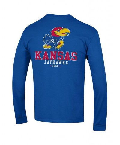 Men's Royal Kansas Jayhawks Team Stack Long Sleeve T-shirt $22.50 T-Shirts