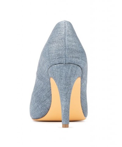 Women's Mona Wide Width Pumps Blue $26.38 Shoes