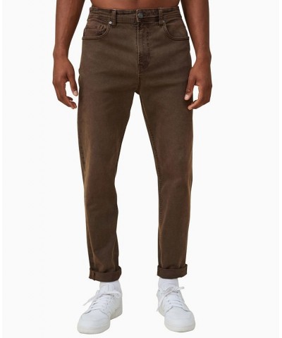 Men's Relaxed Tapered Jeans Brown $35.99 Jeans