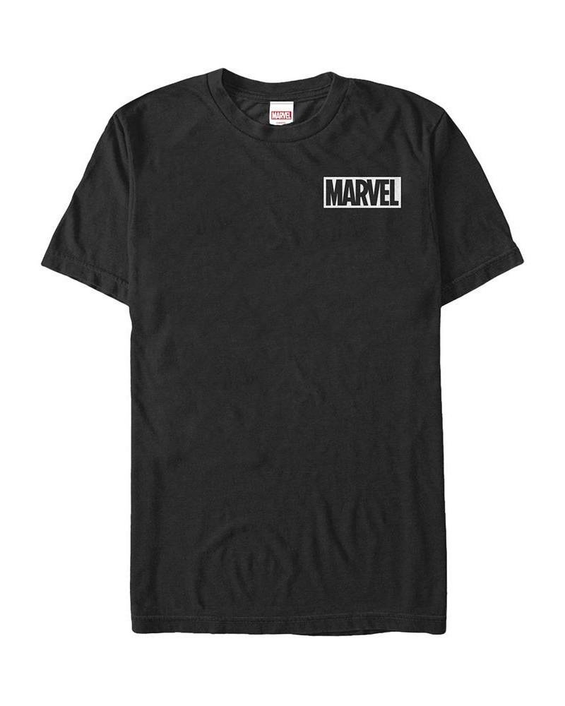 Marvel Men's Comic Logo Simple White Box Short Sleeve T-Shirt Black $14.35 T-Shirts