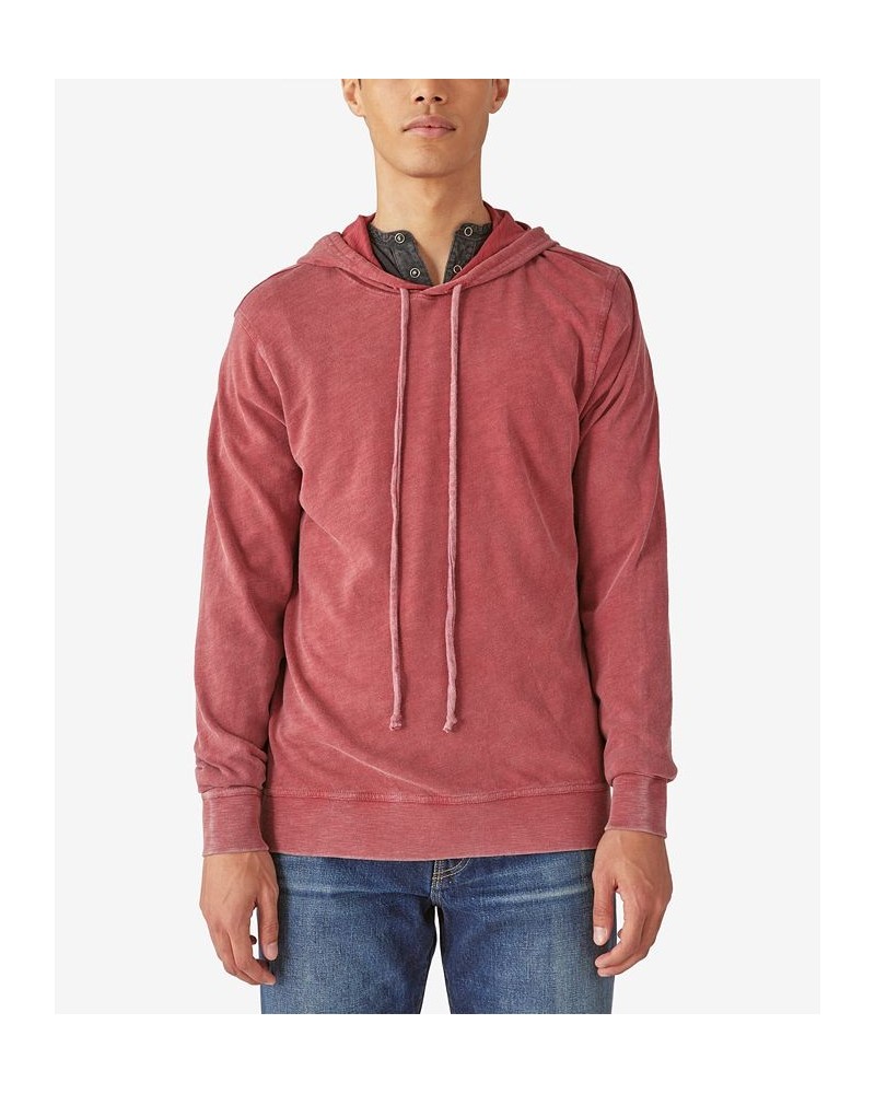 Men's Long Sleeves Weekend Slub Jersey Hoodie Red $35.19 Sweatshirt