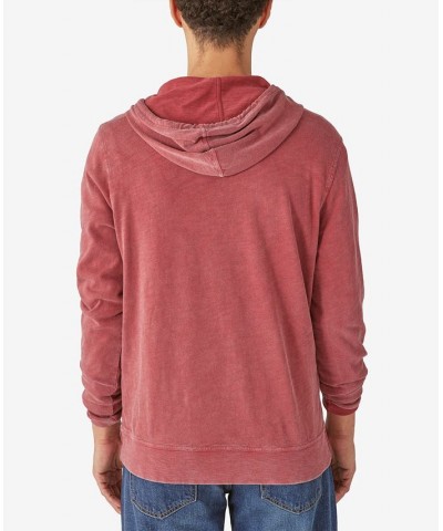 Men's Long Sleeves Weekend Slub Jersey Hoodie Red $35.19 Sweatshirt