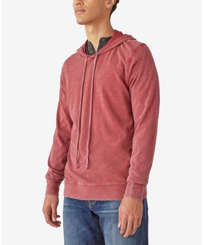 Men's Long Sleeves Weekend Slub Jersey Hoodie Red $35.19 Sweatshirt