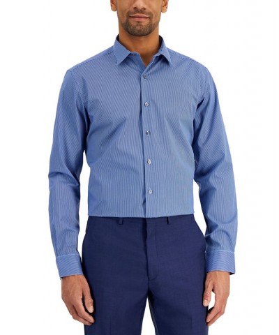 Men's Slim Fit Stripe Dress Shirt Blue $18.00 Dress Shirts