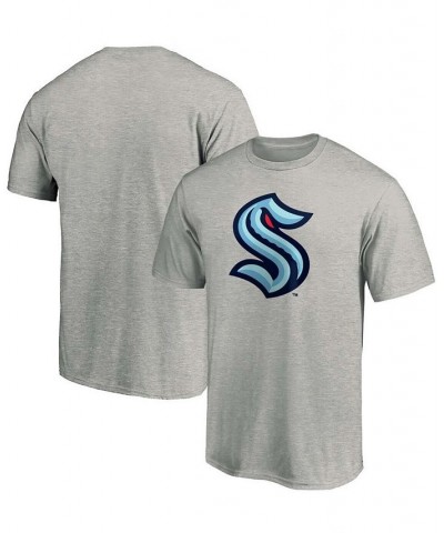 Men's Heather Gray Seattle Kraken Big and Tall Primary Logo T-shirt $16.66 T-Shirts