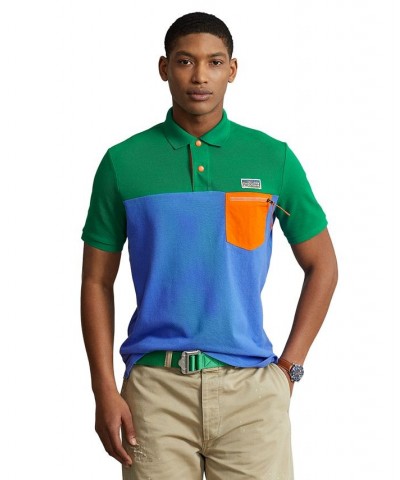 Men's Classic-Fit Mesh Polo Shirt Blue $71.04 Polo Shirts