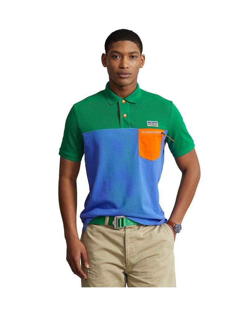 Men's Classic-Fit Mesh Polo Shirt Blue $71.04 Polo Shirts