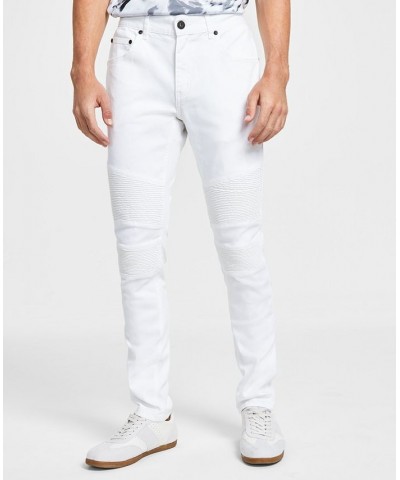 Men's Skinny-Fit Moto Jeans White $16.00 Jeans