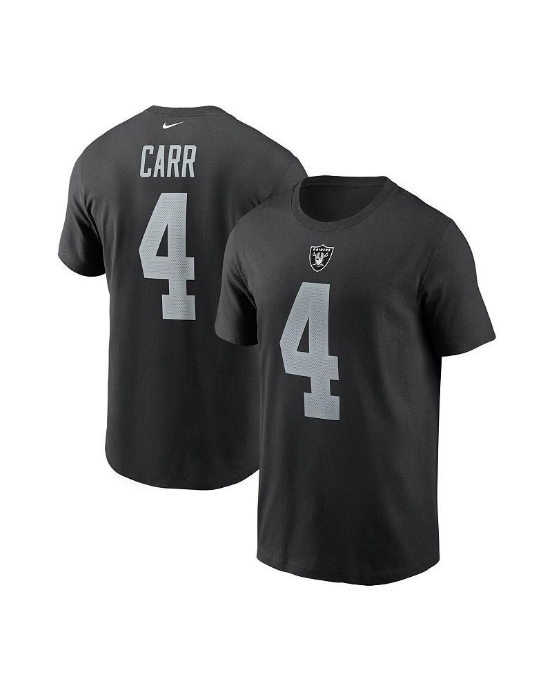 Men's Derek Carr Black Las Vegas Raiders Name and Number T-shirt $18.40 T-Shirts