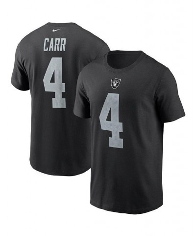 Men's Derek Carr Black Las Vegas Raiders Name and Number T-shirt $18.40 T-Shirts