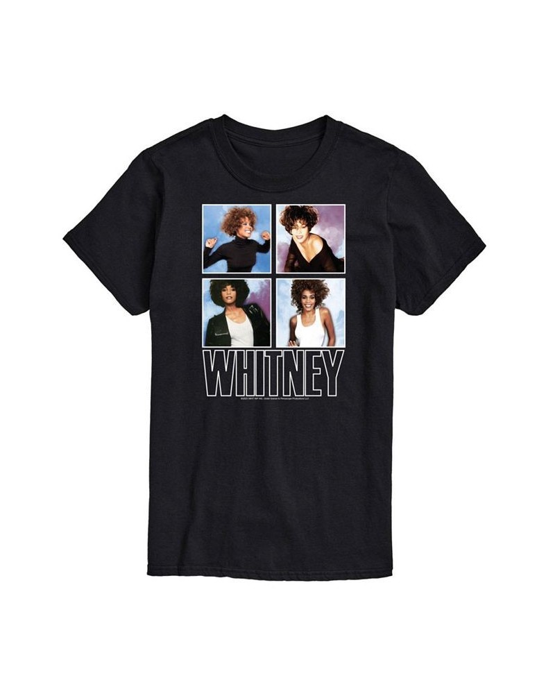 Men's Whitney Houston Short Sleeve T-shirt Black $15.30 T-Shirts