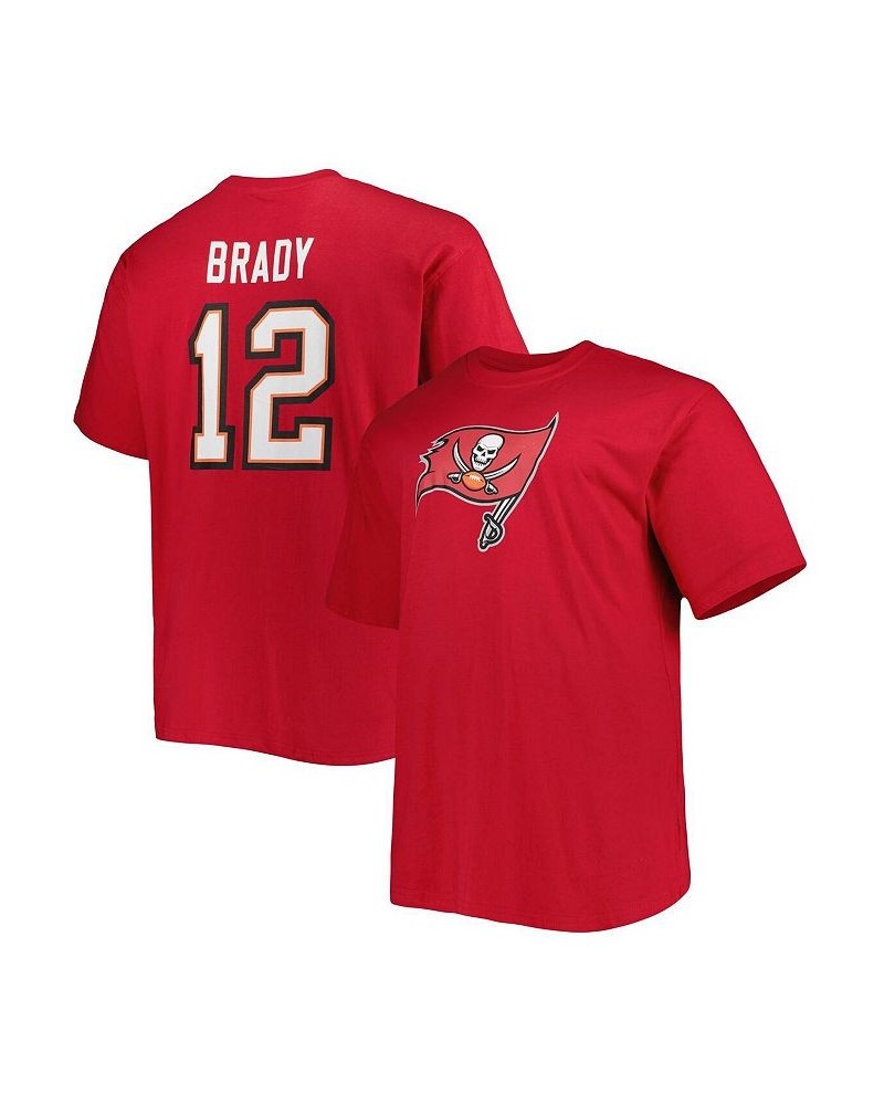 Men's Branded Tom Brady Red Tampa Bay Buccaneers Big and Tall Player Name and Number Logo T-shirt $21.15 T-Shirts