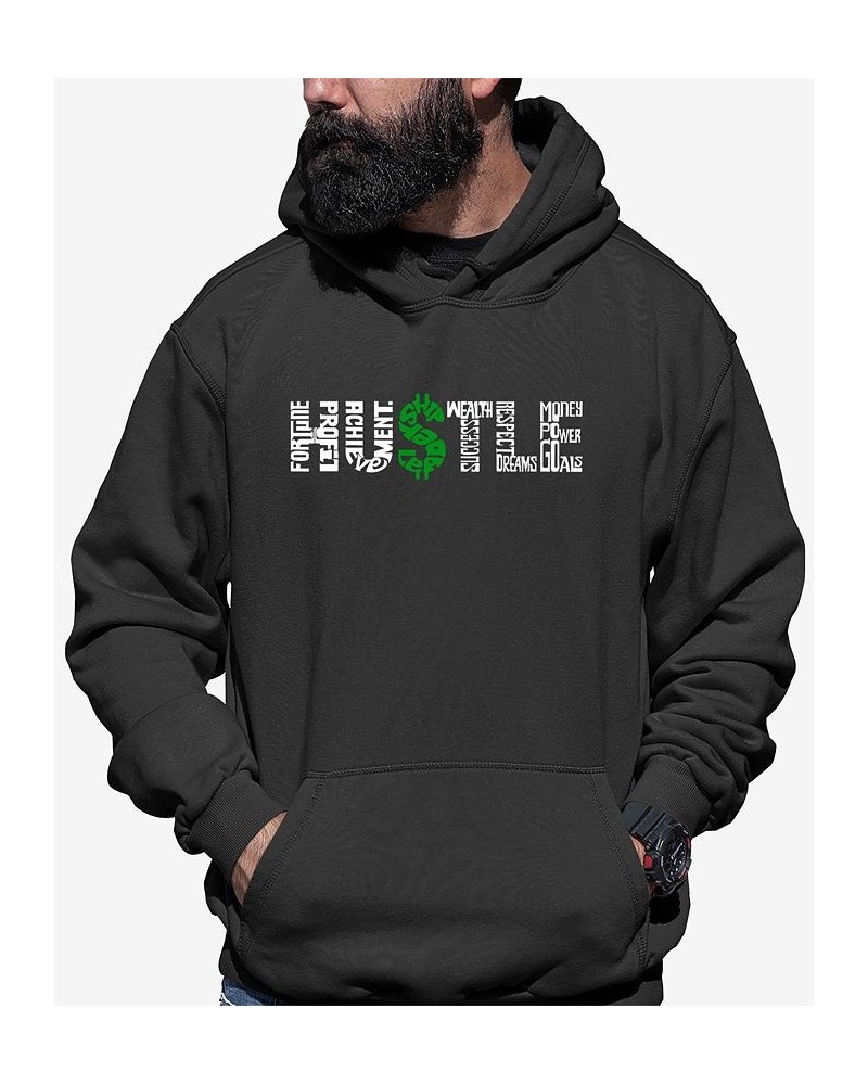 Men's Word Art Hustle Hooded Sweatshirt Gray $31.79 Sweatshirt