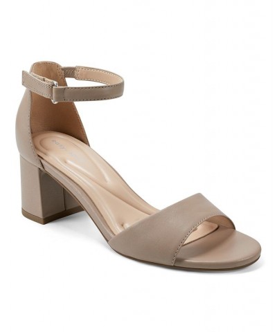 Women's Daven Round Toe Block Heel Dress Sandals Tan/Beige $39.60 Shoes