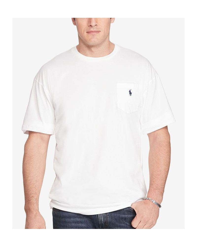 Men's Big & Tall Crew-Neck Pocket T-Shirt White $34.45 T-Shirts