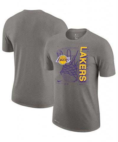 Men's Heathered Gray Los Angeles Lakers Essential Hoop Performance T-shirt $19.79 T-Shirts