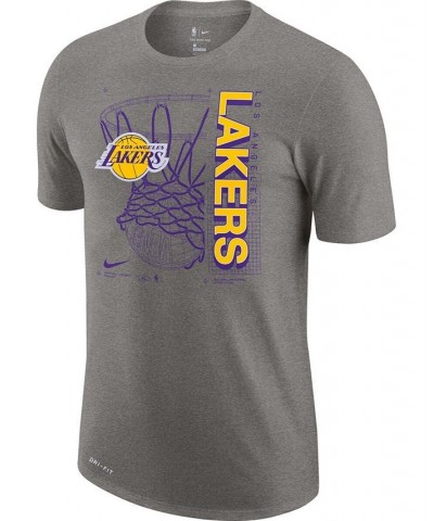 Men's Heathered Gray Los Angeles Lakers Essential Hoop Performance T-shirt $19.79 T-Shirts