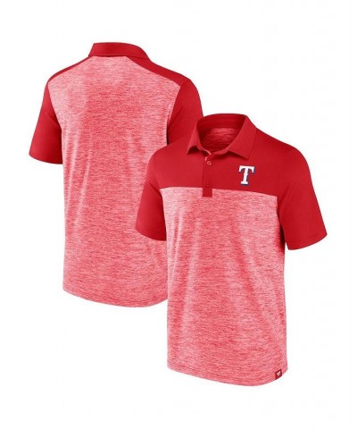 Men's Branded Red Texas Rangers Iconic Omni Brushed Space-Dye Polo Shirt $30.59 Polo Shirts