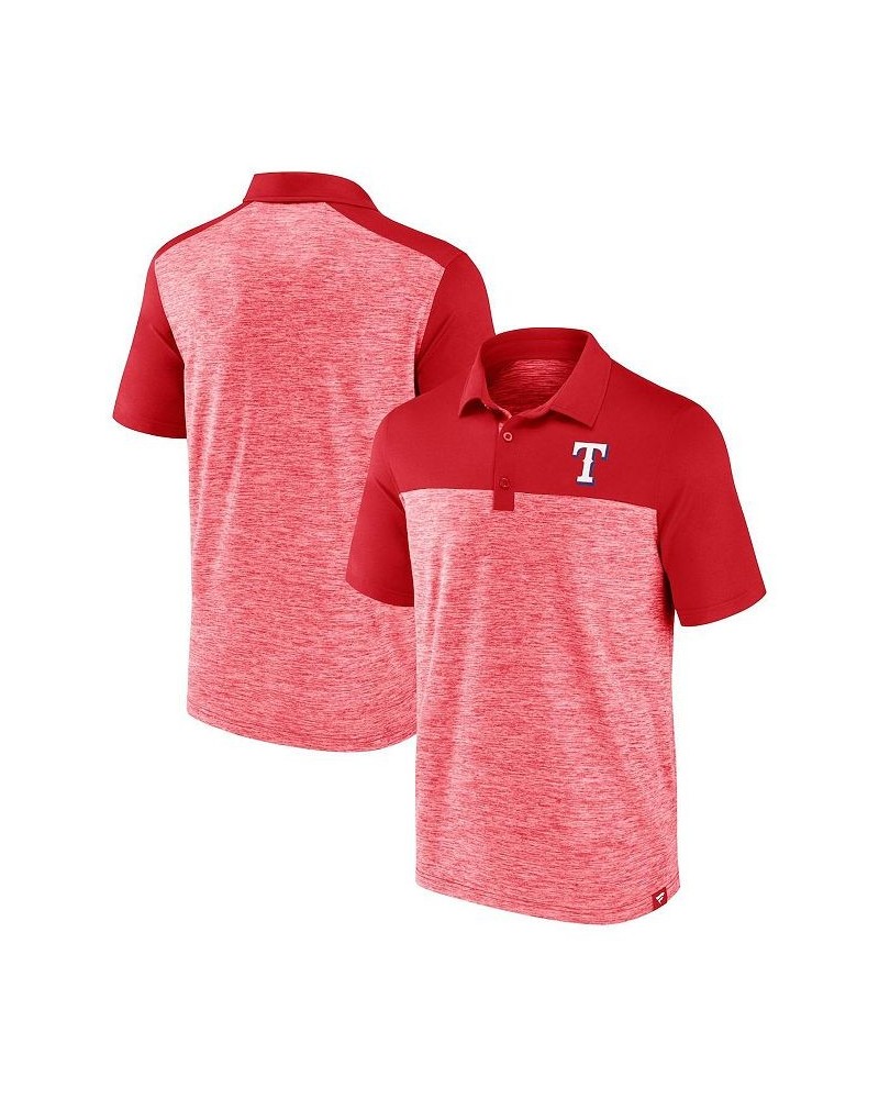 Men's Branded Red Texas Rangers Iconic Omni Brushed Space-Dye Polo Shirt $30.59 Polo Shirts