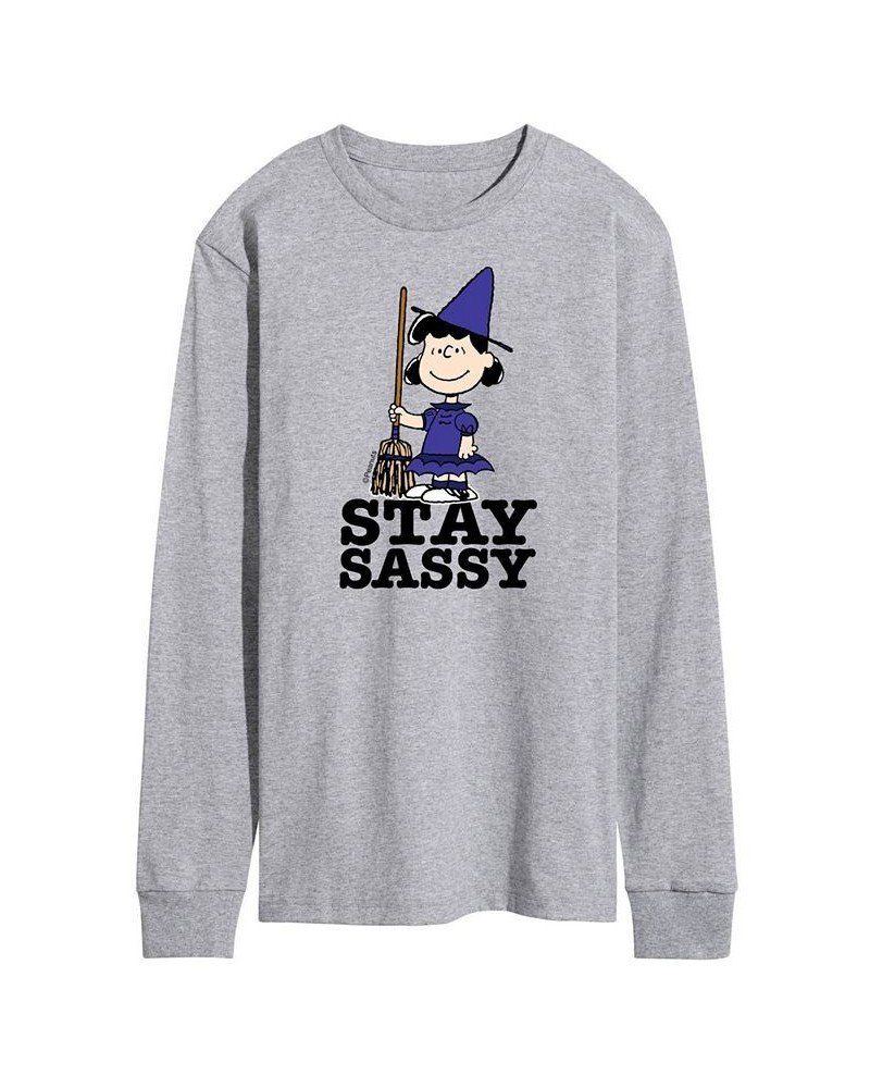 Men's Peanuts Stay Sassy T-shirt Gray $19.35 T-Shirts