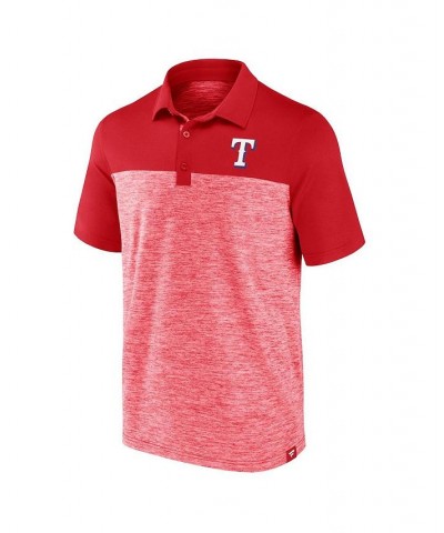 Men's Branded Red Texas Rangers Iconic Omni Brushed Space-Dye Polo Shirt $30.59 Polo Shirts