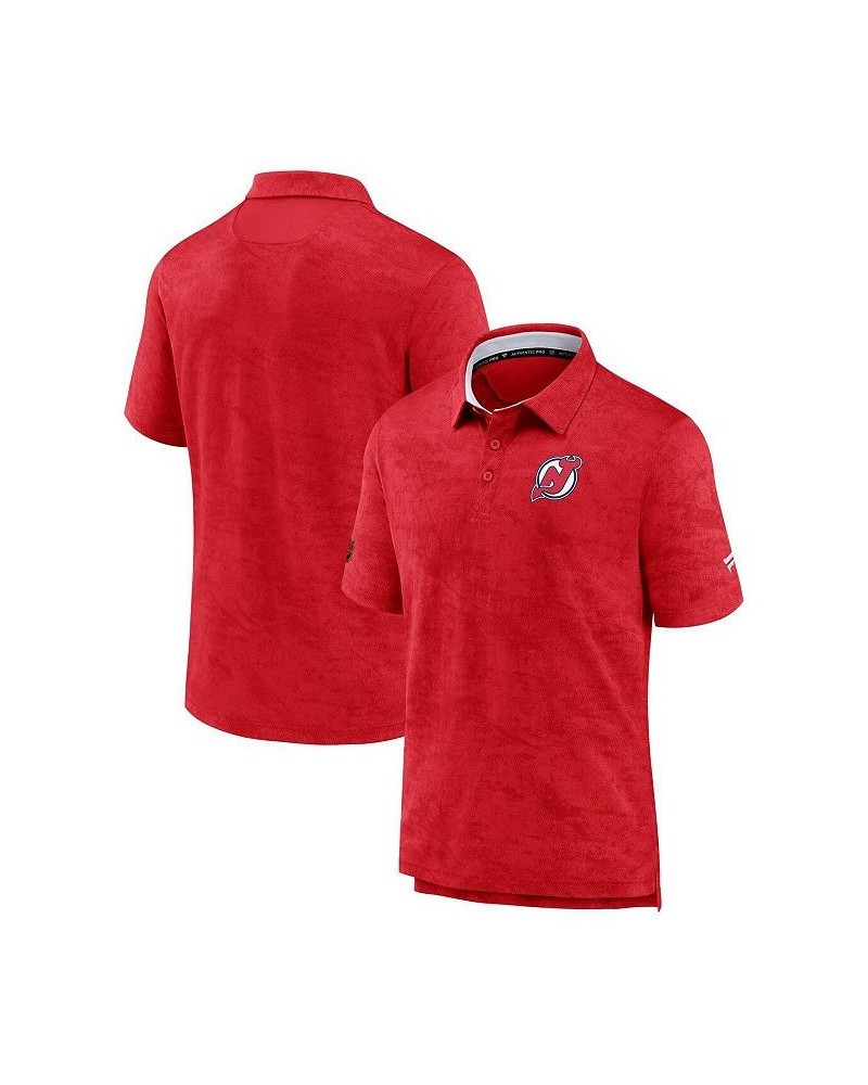 Men's Branded Red and White New Jersey Devils Special Edition 2.0 Authentic Pro Polo Shirt $33.65 Polo Shirts