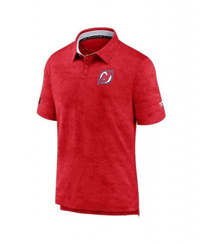 Men's Branded Red and White New Jersey Devils Special Edition 2.0 Authentic Pro Polo Shirt $33.65 Polo Shirts