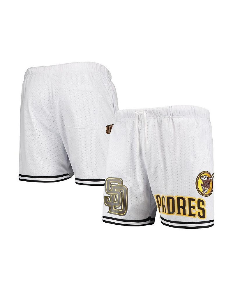 Men's White San Diego Padres Logo Mesh Shorts $44.00 Shorts