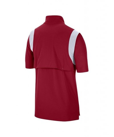 Men's Crimson Alabama Crimson Tide Coach Short Sleeve Quarter-Zip Jacket $34.40 Jackets