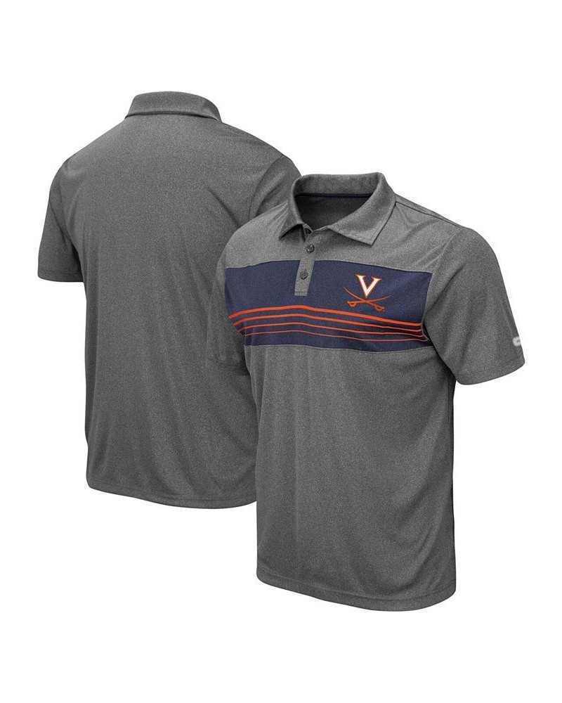 Men's Heathered Charcoal Virginia Cavaliers Wordmark Smithers Polo $20.00 Polo Shirts