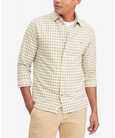 Men's Oxford Multi Gingham Printed Regular Fit Shirt Optic White / Spring Lime / Multi $39.41 Shirts